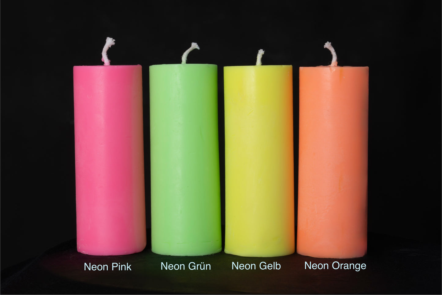 Rapskerzen Neon 4er Set (HIGH TEMP)