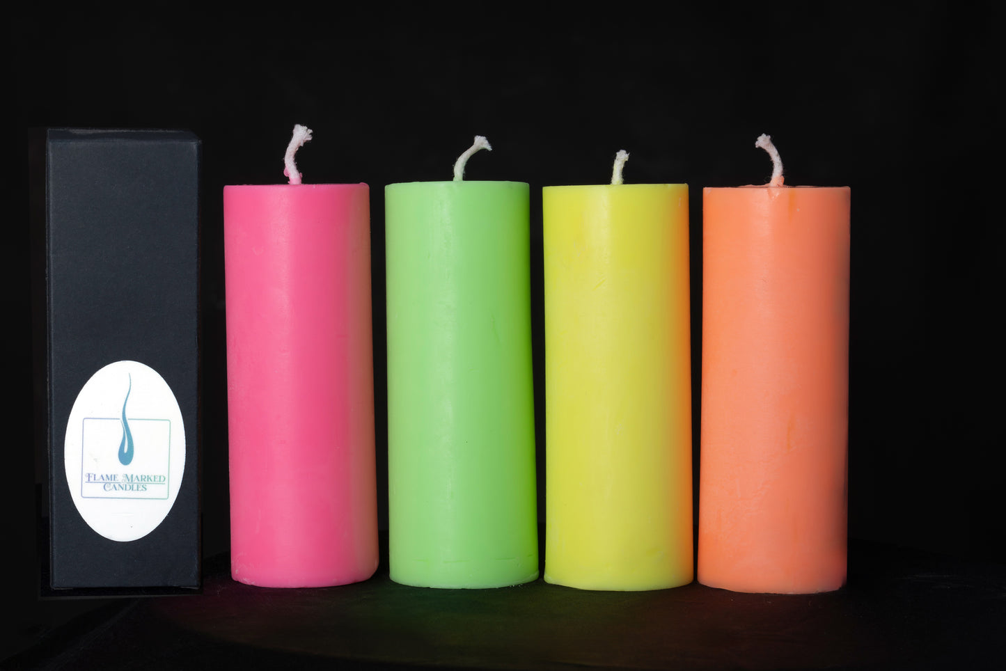 Neon 4er Set Sojakerzen (LOW TEMP)